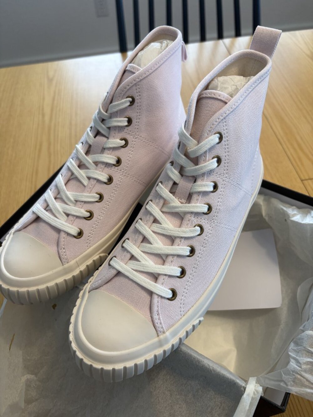 J.Crew High Top Canvas Sneakers BE439 Blossom Ivory Women's Size 8 NIB